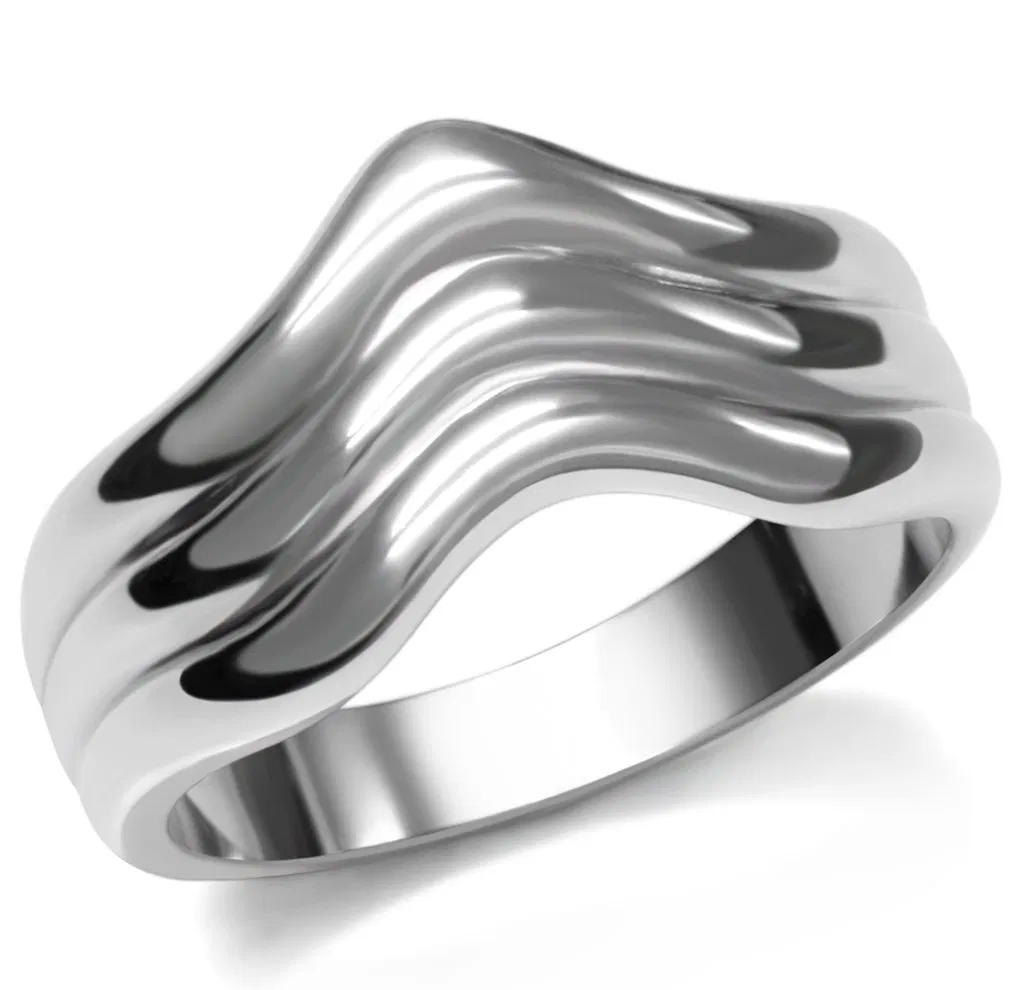 TK032 - High polished (no plating) Stainless Steel Ring with No Stone - Grocery