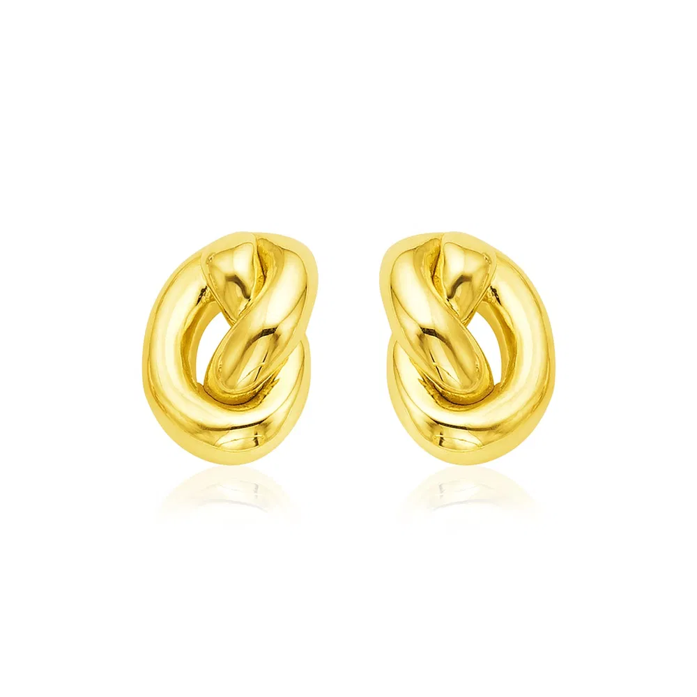 14k Yellow Gold Polished Knot Earrings - Grocery
