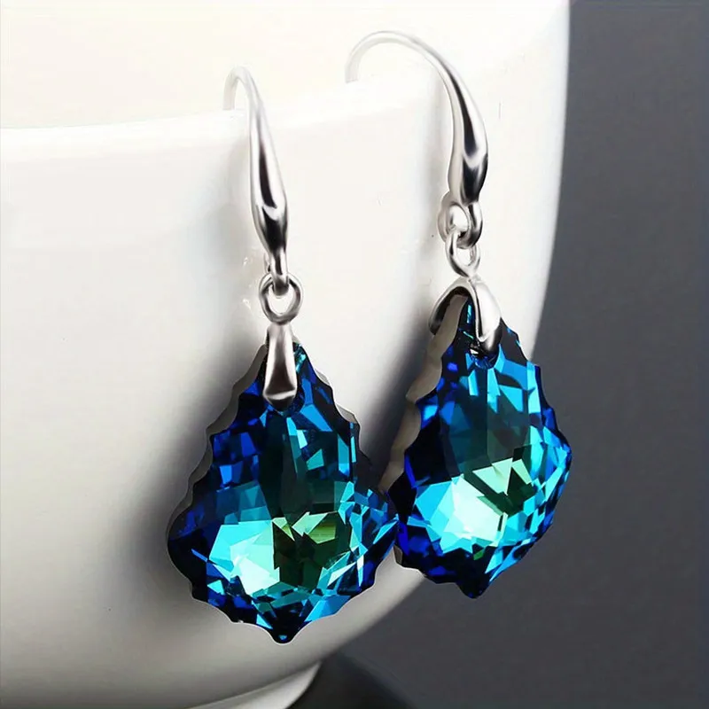 1 Pair Droplet-shaped Color Rhinestone Earrings Pendant Earrings Fashion Accessories Men's Casual Jewelry Casual Earrings For Men Accessories Gift - Grocery