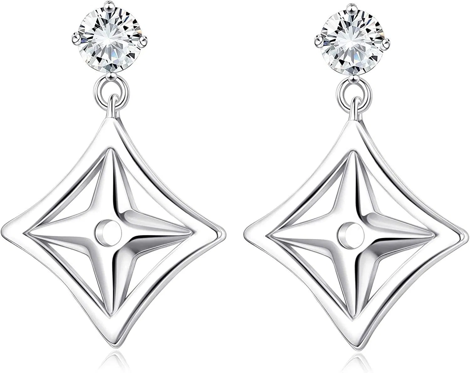 Personalized Celtic Cross Earrings 925 Sterling CZ Dangle Earrings For Women Small Geometric Drop Earrings - Grocery