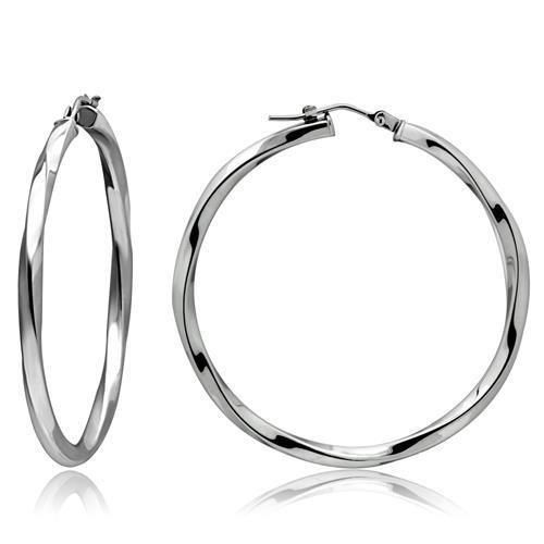 TK420 - High polished (no plating) Stainless Steel Earrings with No Stone - Grocery