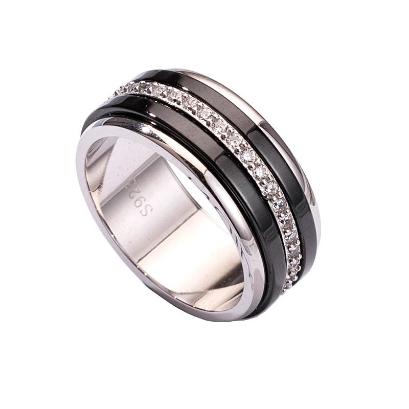 Turnable Transfer Ring Men's Trendy Personality Sterling Silver Couple - Grocery