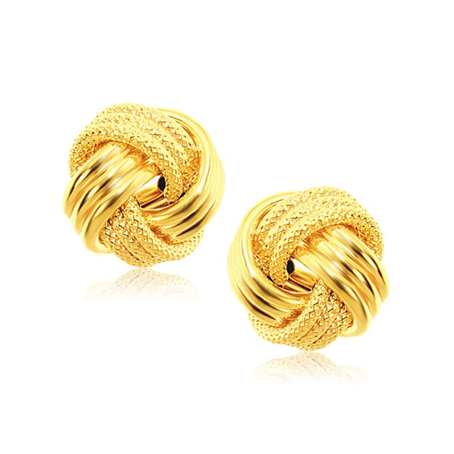 Interweaved Love Knot Stud Earrings in 14k Yellow Gold(12.7mm) - Grocery