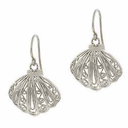Sterling Silver Filigree Drop Earrings - Grocery