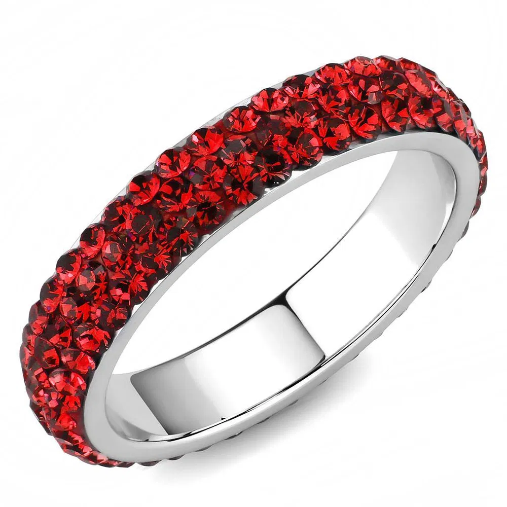 TK3536 - High polished (no plating) Stainless Steel Ring with Top Grade Crystal in Siam - Grocery