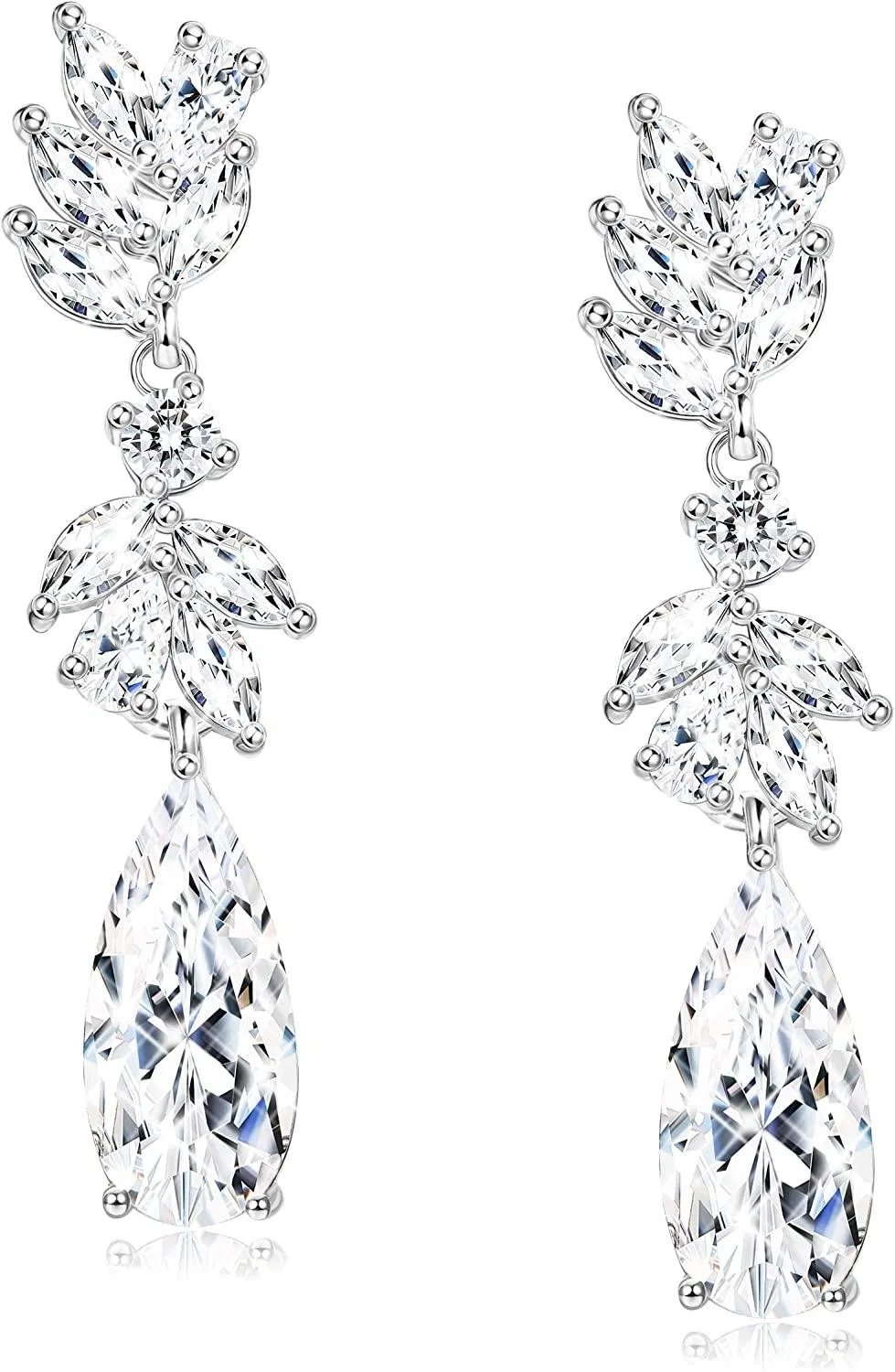 Bridal Earrings for Women Bridesmaid Chandelier Earrings Rhinestone Drop Dangle Earrings Prom Wedding Earring - Grocery
