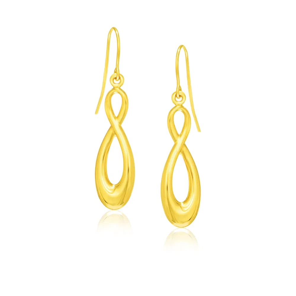 14k Yellow Gold Polished Earrings in Infinity Design - Grocery