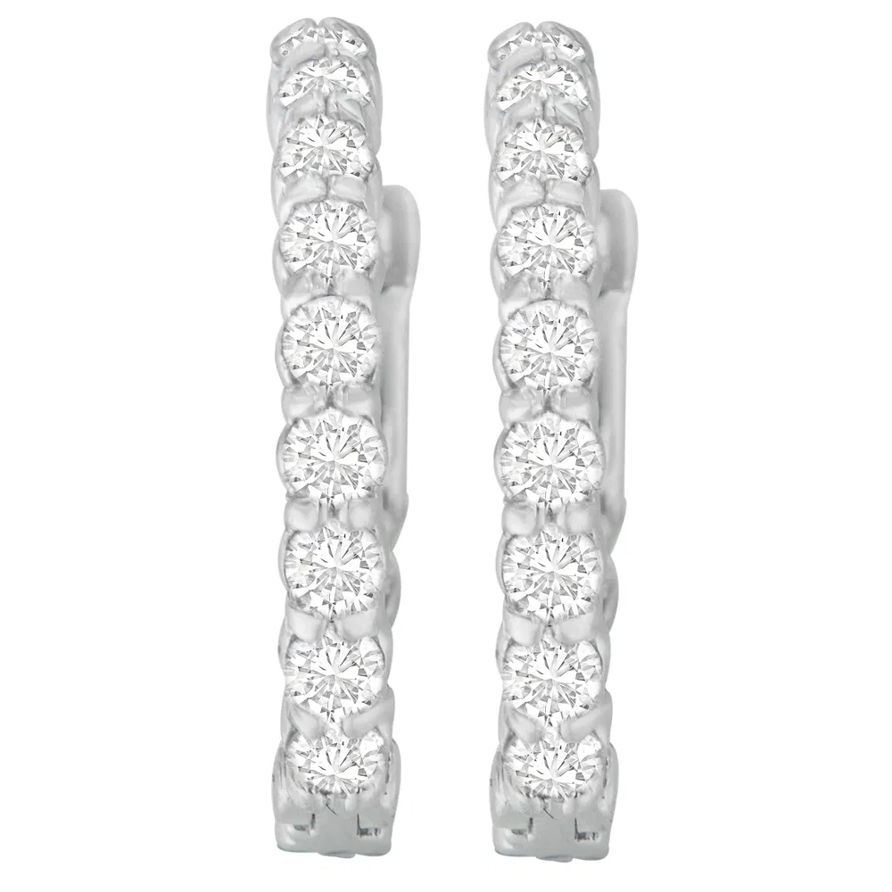 14K White Gold Round Cut Diamond Earrings (2.4 cttw, H-I Color, SI2-I1 Clarity) - Grocery
