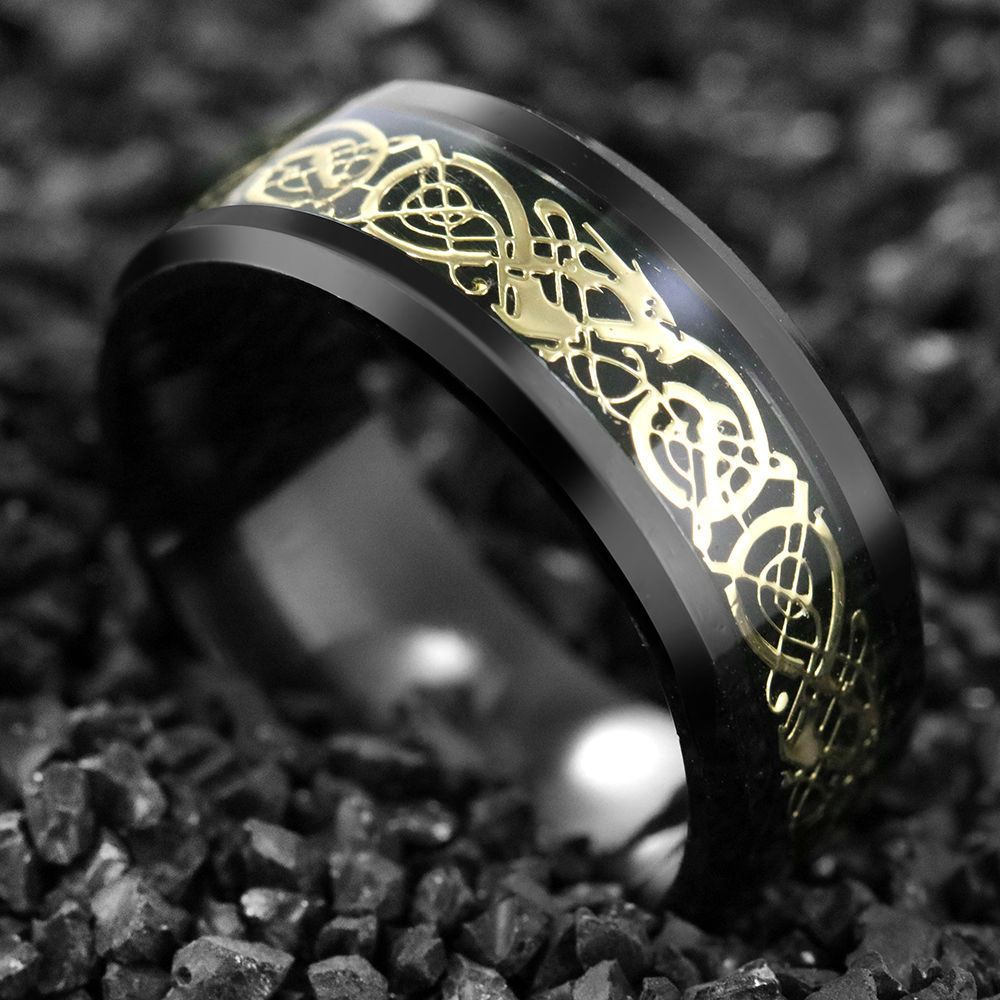 Dragon Pattern Ring Domineering Male And Female Students - Grocery