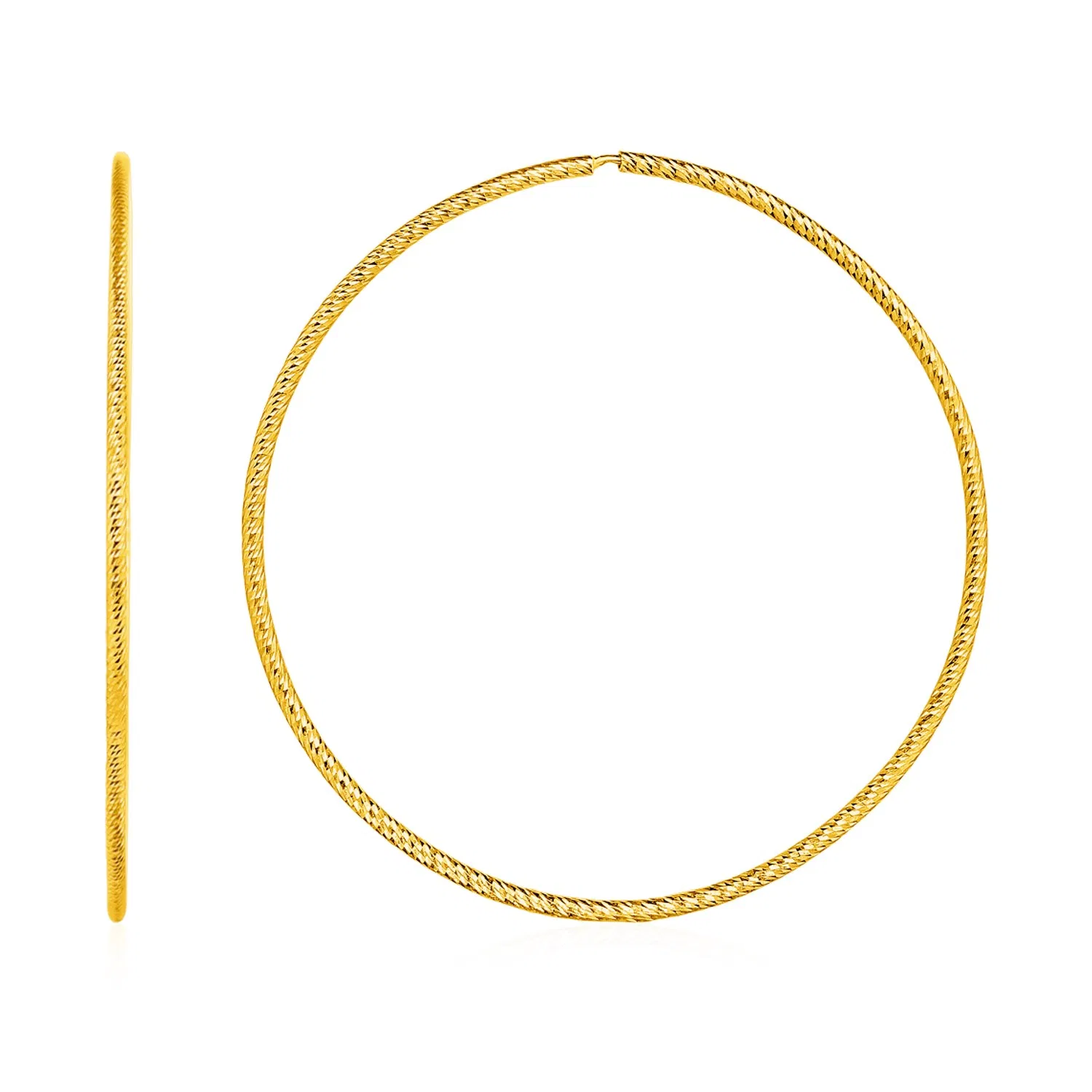 Large Endless Hoop Earrings in 14k Yellow Gold(1.2x50mm) - Grocery