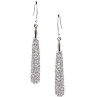 Sterling Silver CZ Dangle Drop Earrings - Grocery