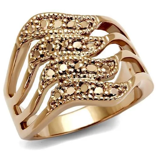 3W1196 - IP Rose Gold(Ion Plating) Brass Ring with AAA Grade CZ in Metallic Light Gold - Grocery