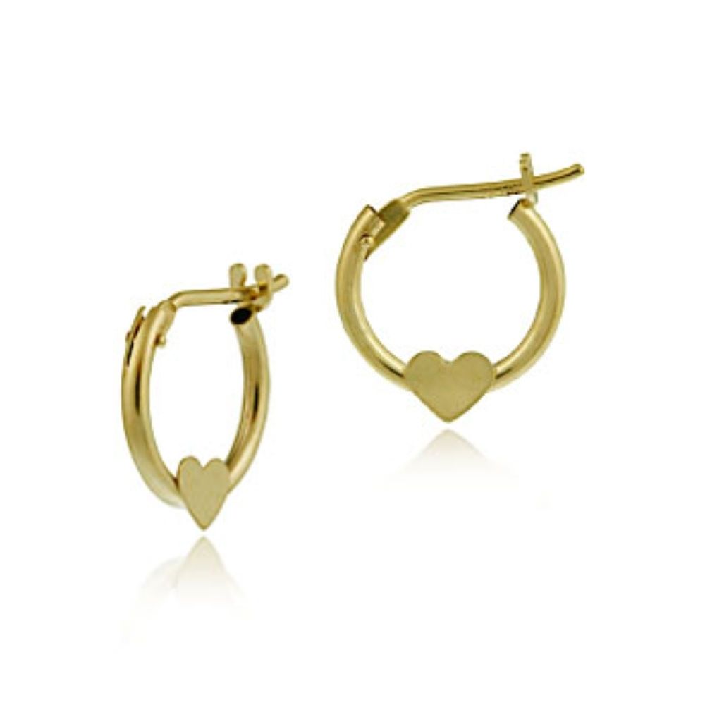 10K Gold Mini Hoop Heart Earrings - Grocery