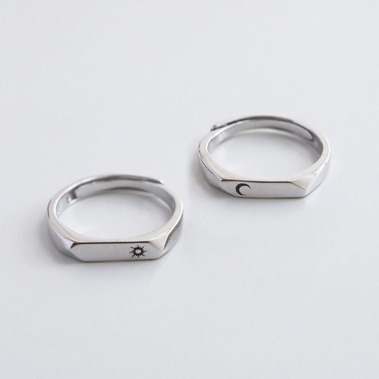 New Sun Moon Pair Ring Plane Rhombus - Grocery
