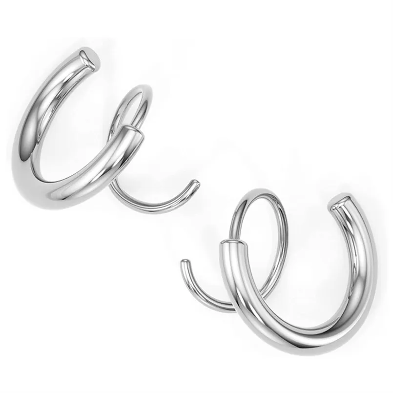 Double-coil Twisted Earrings Stainless Steel - Grocery