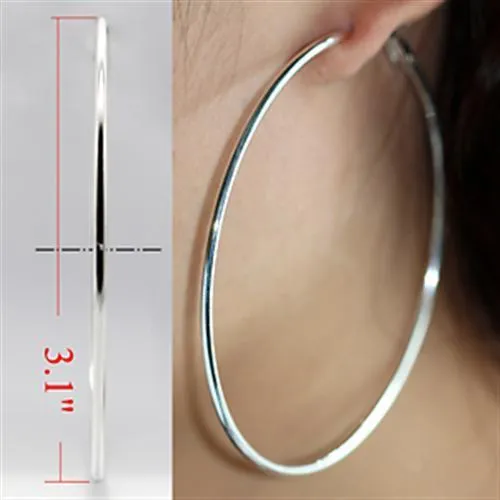LO770 - Silver Brass Earrings with No Stone - Grocery