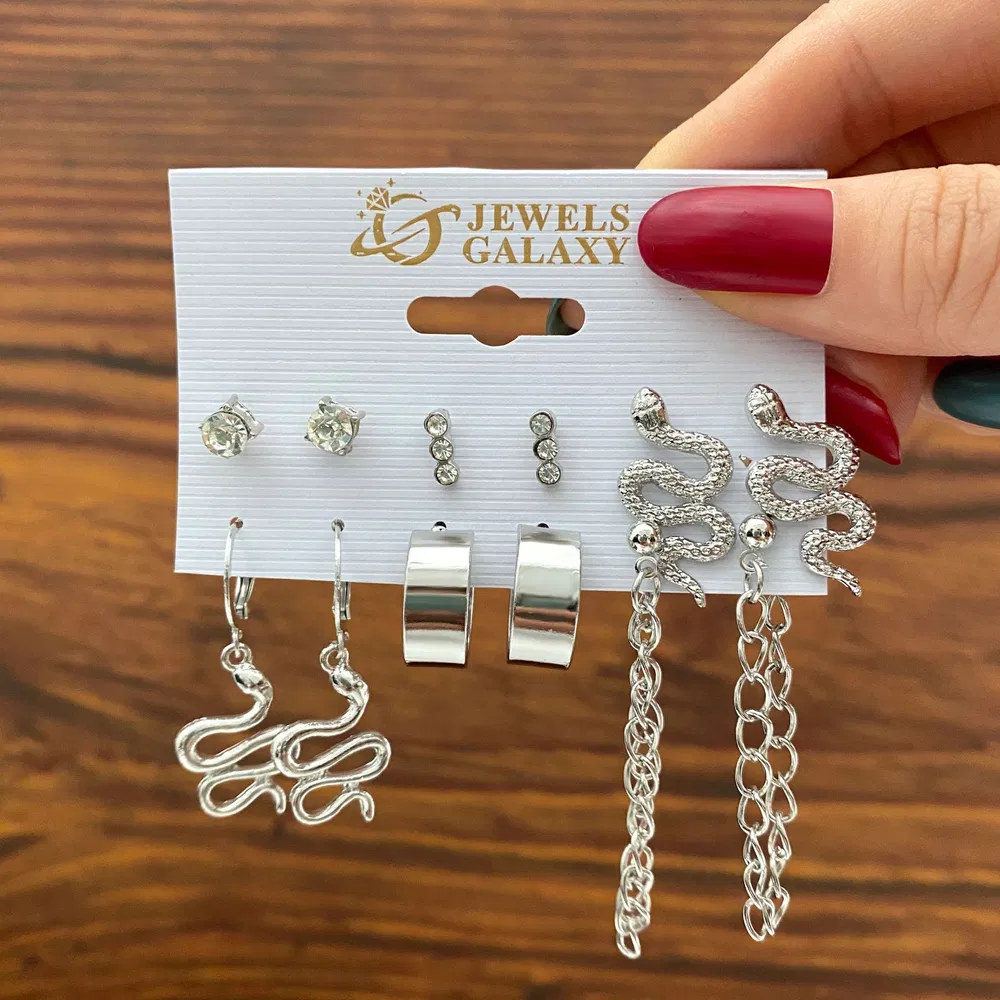 Fashion And Personality 6-pair Studded Earrings - Grocery