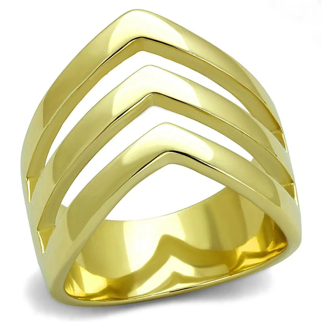 TK2733 - IP Gold(Ion Plating) Stainless Steel Ring with No Stone - Grocery