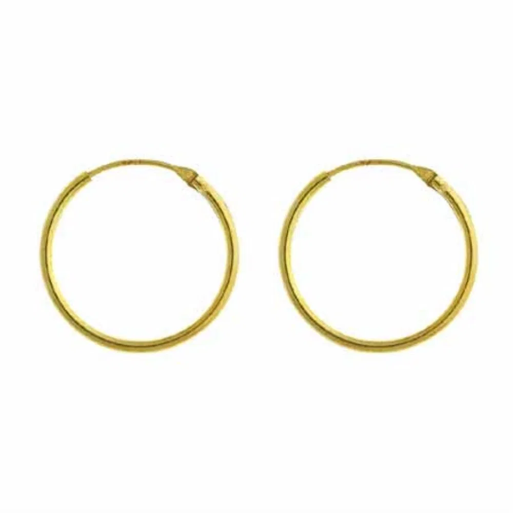 18K Gold over Sterling Silver 18mm Hoop Earrings - Grocery