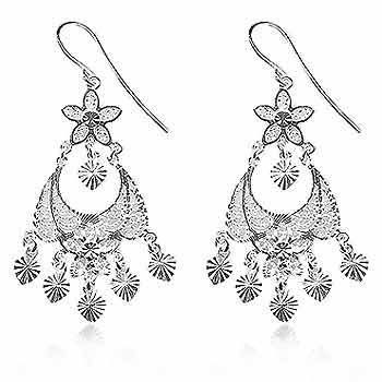 Sterling Silver Filigree Chandelier Earrings - Grocery