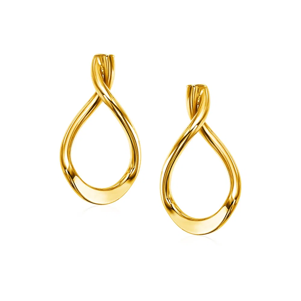 14k Yellow Gold Polished Tear Drop Earrings - Grocery