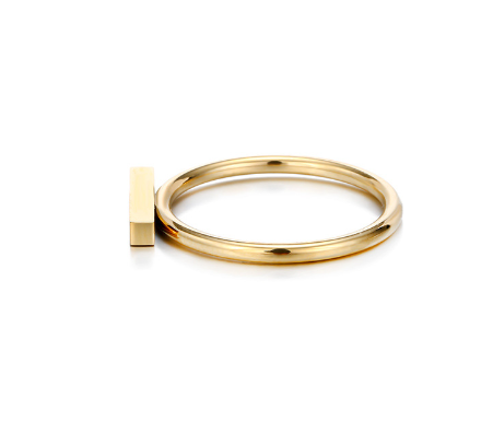 Simple Stainless Steel One Line Ring - Grocery