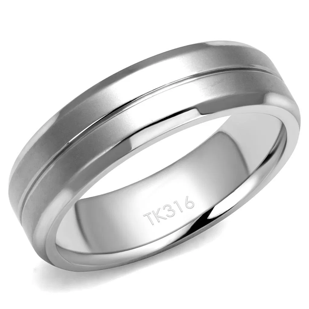 TK2917 - High polished (no plating) Stainless Steel Ring with No Stone - Grocery