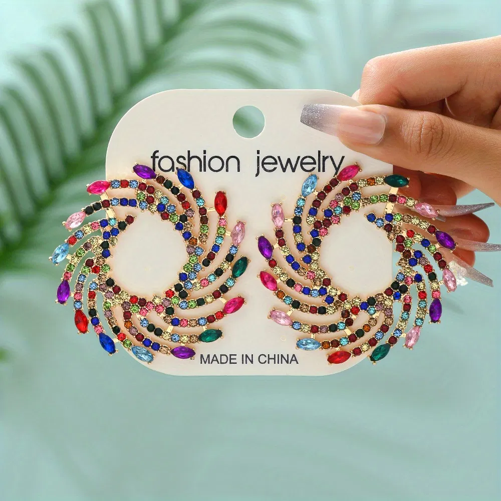 Geometric Shape Personality Earrings Ladies Fashion Jewelry Catwalk Fashion Accessories Christmas Gifts - Grocery