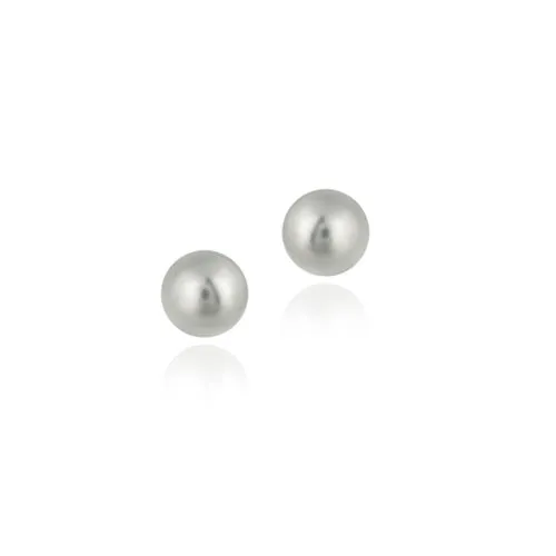 Sterling Silver Gray Swarovski Elements Pearl Stud Earrings, 6mm - Grocery