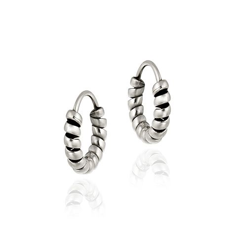 Sterling Silver Bali Spiral Small Hoop Earrings - Grocery