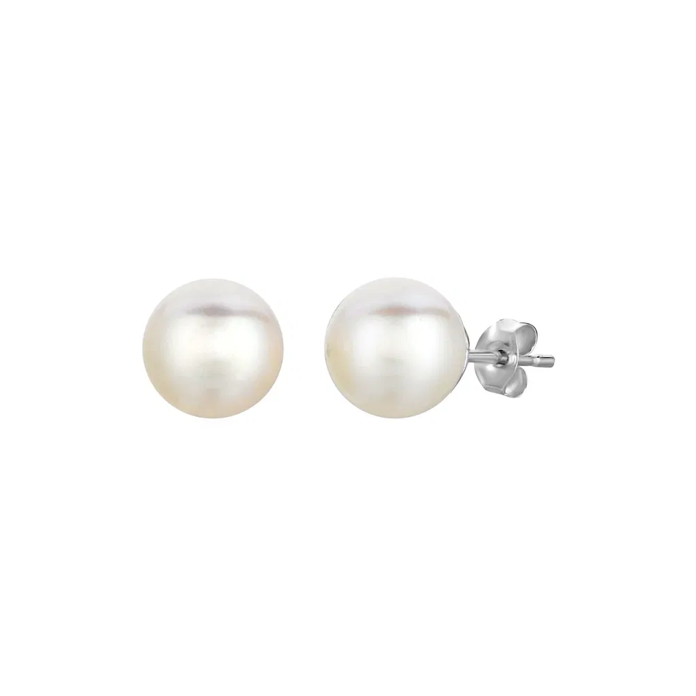 Freshwater Pearl Earrings in Sterling Silver(8mm) - Grocery