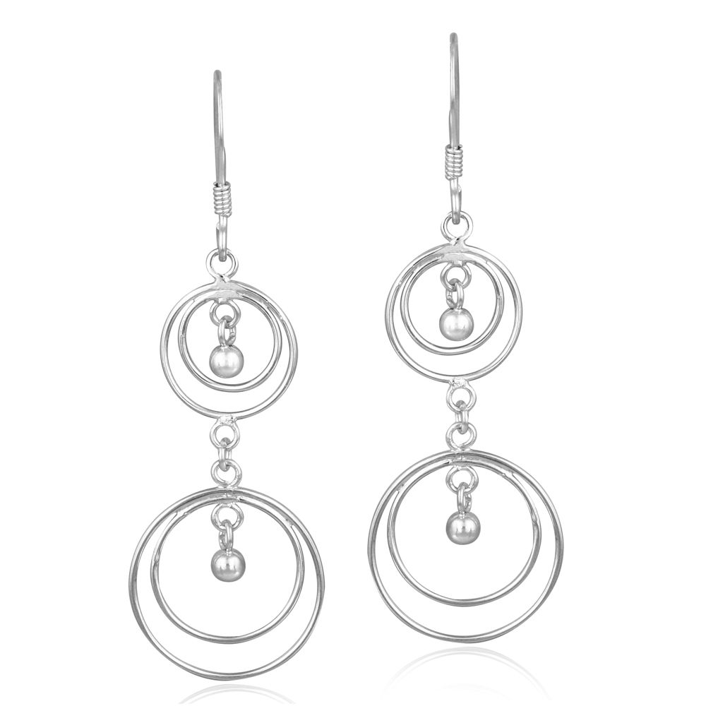 Sterling Silver Hoop Within A Hoop Bead Earrings - Grocery