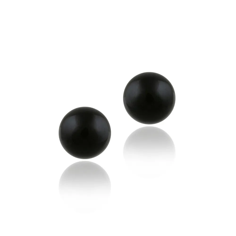 Sterling Silver Onyx Bead Stud Earrings, 6mm - Grocery