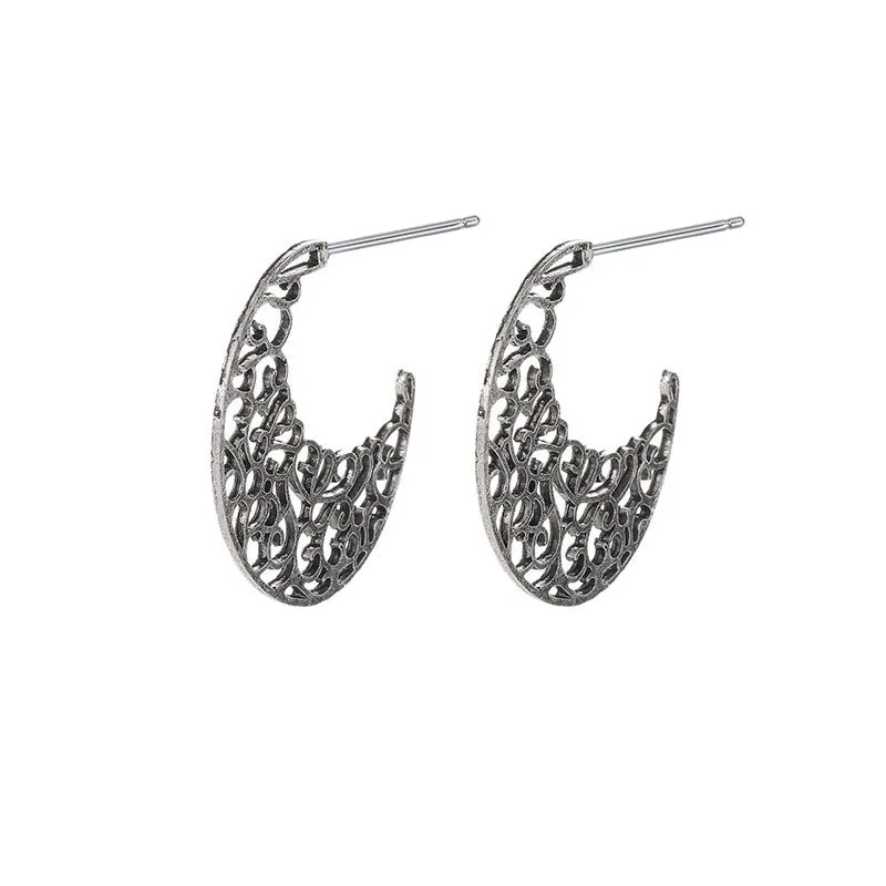 Fashion National Style Exaggerated Spiral Gear Earrings - Grocery