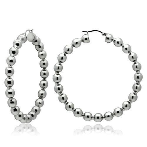 TK421 - High polished (no plating) Stainless Steel Earrings with No Stone - Grocery