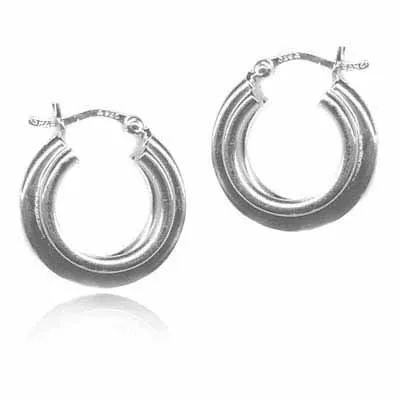 Sterling Silver Triple Hoop Earrings, 16mm - Grocery