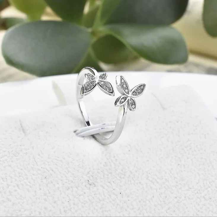 Sterling Silver Adjustable Butterfly Ring - Grocery