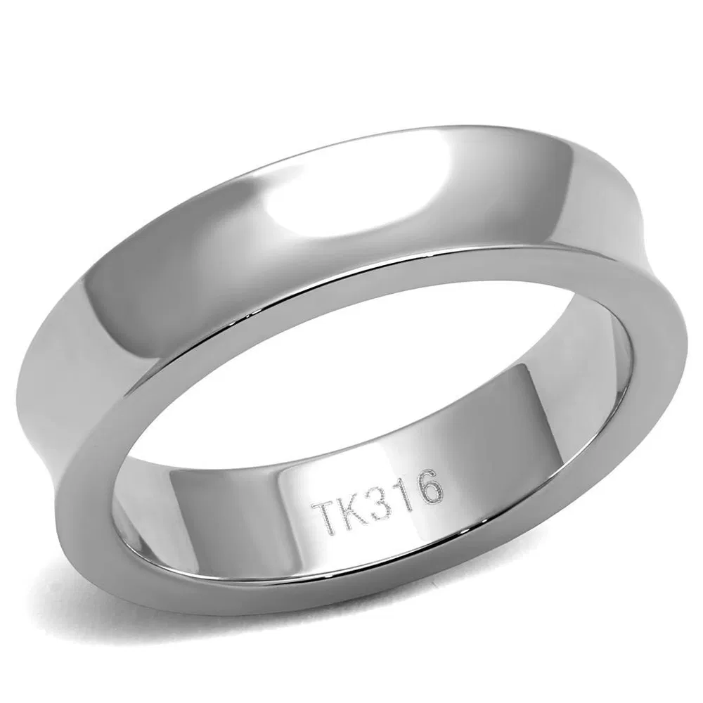 TK2561 - High polished (no plating) Stainless Steel Ring with No Stone - Grocery
