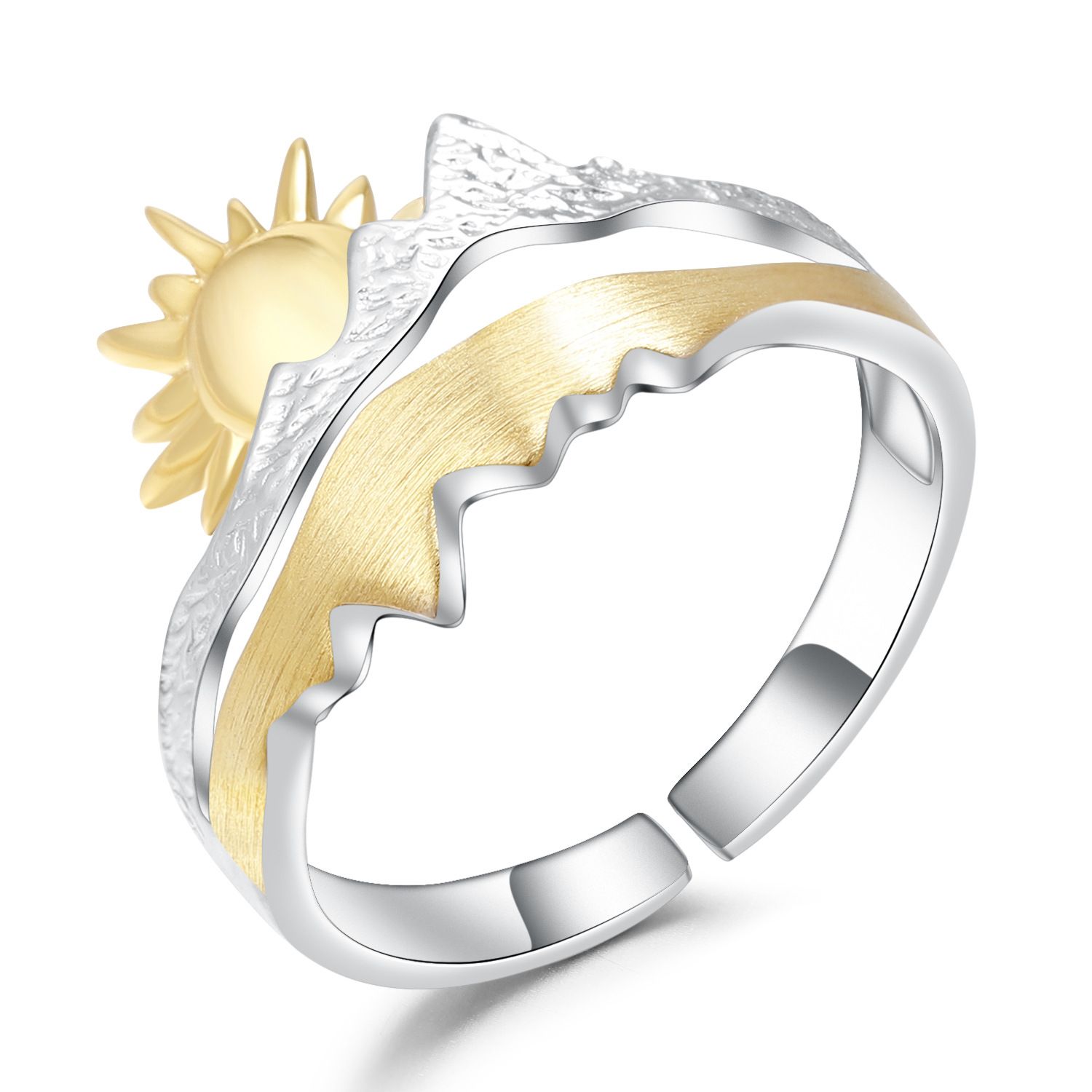Nature Wind Sun Sunrise Premium Designer Adjustable Ring - Grocery