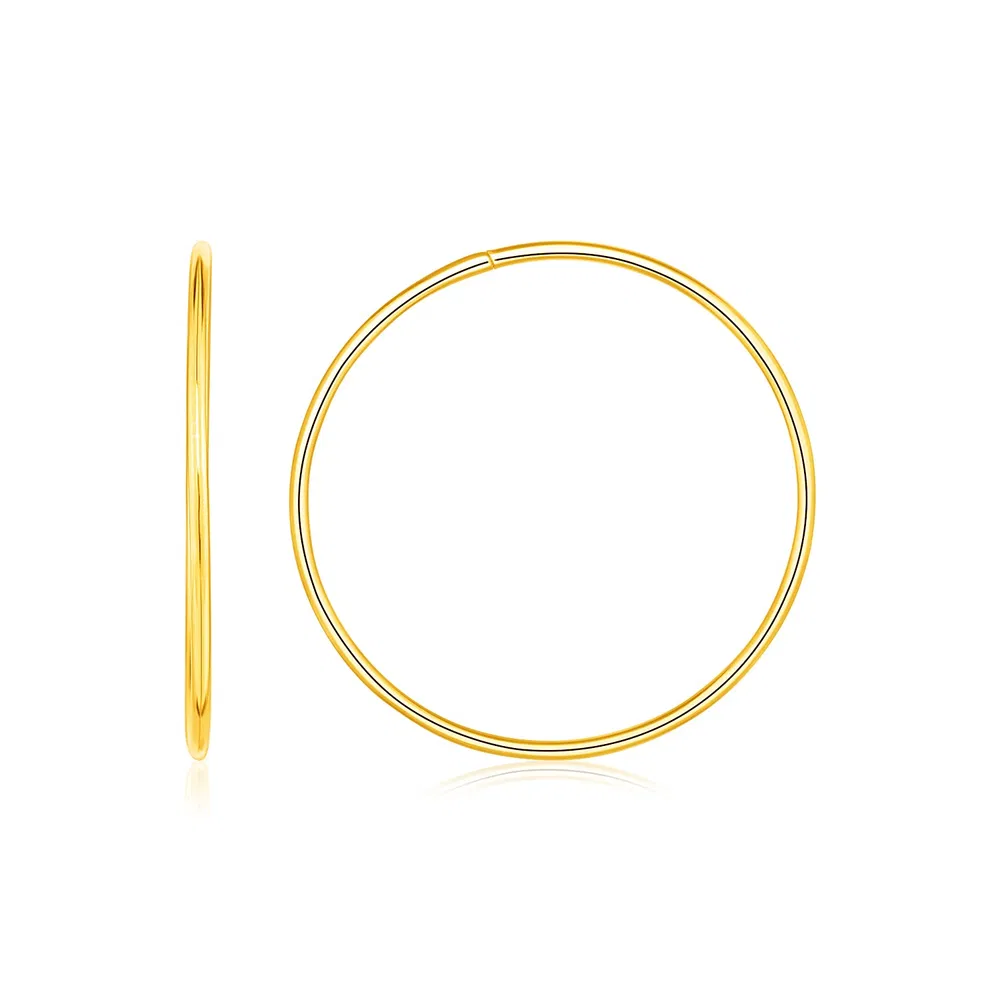 Endless Hoop Style Earrings in 14K Yellow Gold(1.2x30mm) - Grocery