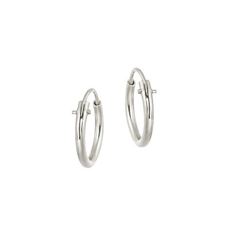 Silver Small polished Hoops/Hoop Earrings - Grocery