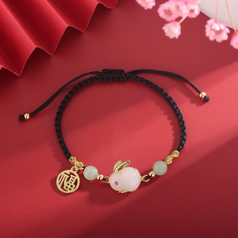 Silver Plated Jade Rabbit Bracelet - Grocery