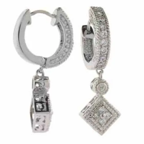 Sterling Silver CZ Hoop & Dangle Earrings - Grocery