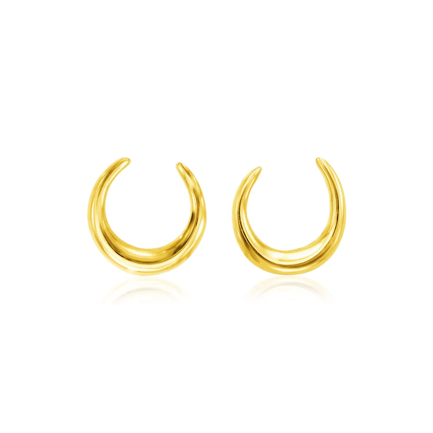 14k Yellow Gold Polished Moon Earrings - Grocery