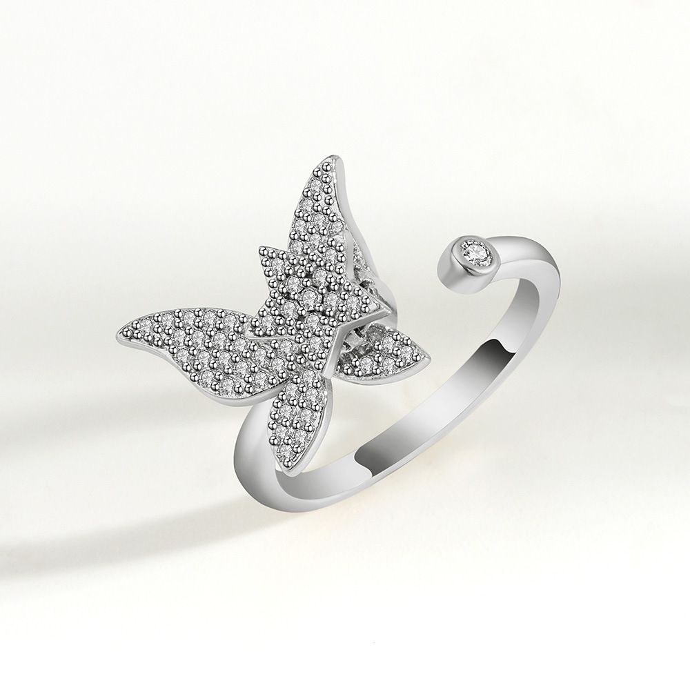 Women's Creative Golden Butterfly Rotating Ring - Grocery