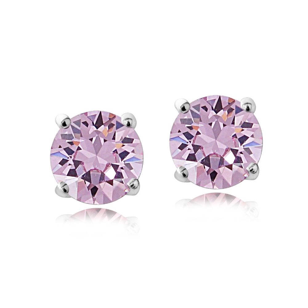 Sterling Silver Alexandrite Swarovski Elements June Birthstone Stud Earrings - Grocery