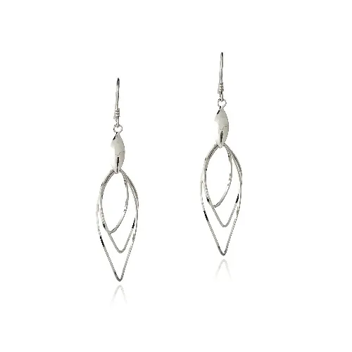 Sterling Silver Three Marquise Twist Dangle Earrings - Grocery
