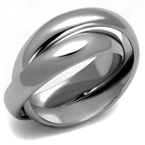 TK2498 - High polished (no plating) Stainless Steel Ring with No Stone - Grocery