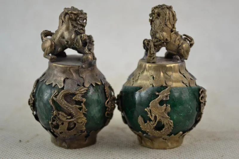 Antique Miscellaneous Silverware Agate Small Lion Ornament - Grocery