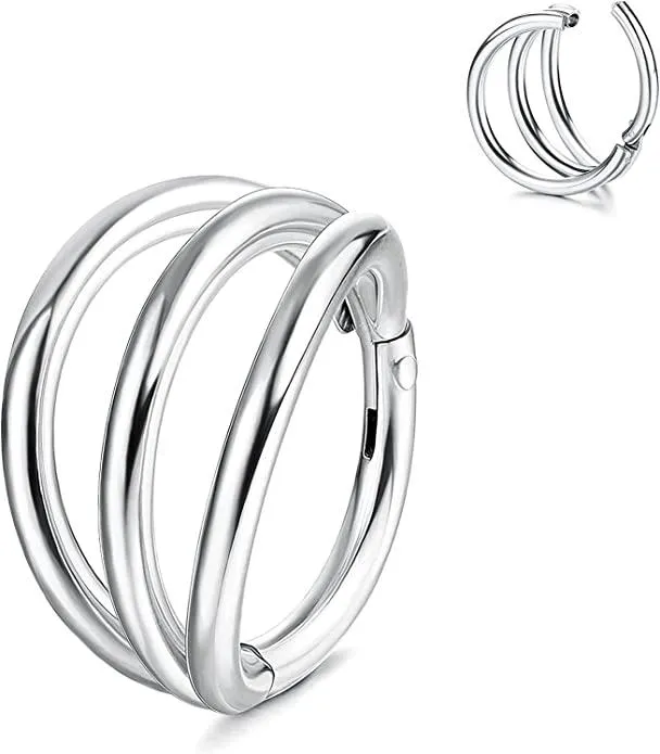 16G 10mm 316L Surgical Sleeper Earring Helix Rook Conch Cartilage Daith Tragus Earrings Nose Piercing Jewelry - Grocery